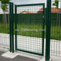 Puerta soldada con autógena galvanizada revestida de la cerca de la puerta del PVC
